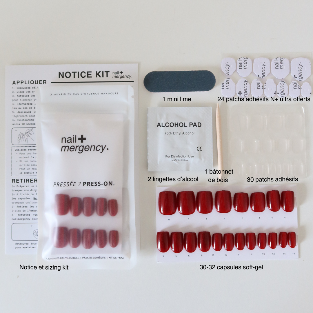 kit nailmergency - rouge ambition