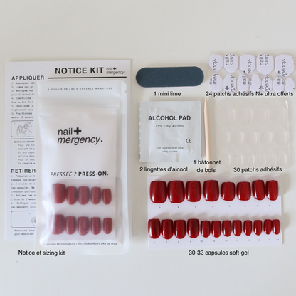 kit nailmergency - rouge ambition