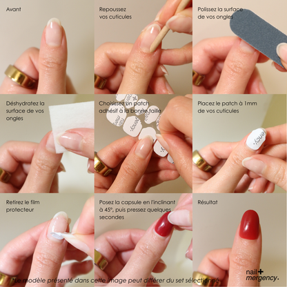 kit nailmergency - rouge ambition